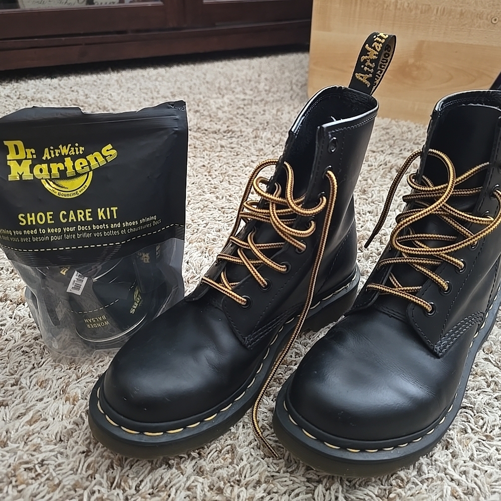 Dr. Martens Shoe Care Kit with Black Leather Boots